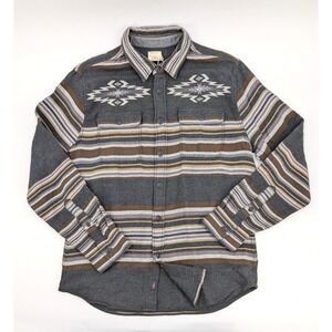 Faherty Mens Canyon‎ Overshirt Medium Stripe Aztec Organic Cotton Gorpcore